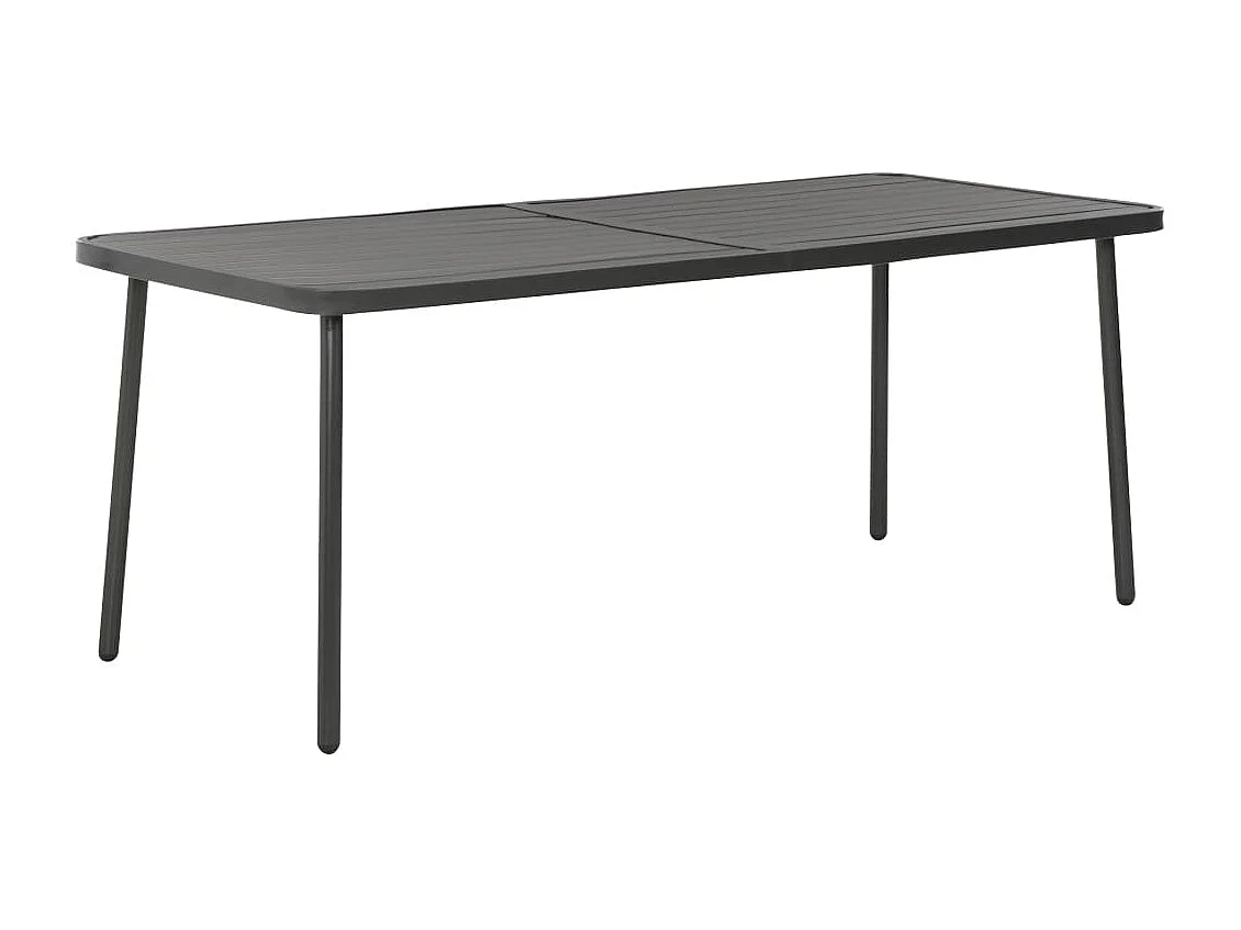 Mobilier de salle à manger d'extérieur 9 pièces Acier Gris foncé