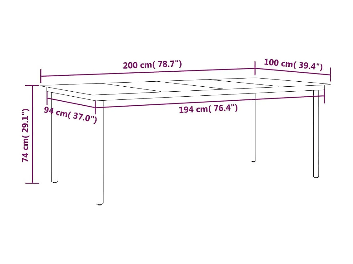 Juego de comedor para jardín 9 piezas negro