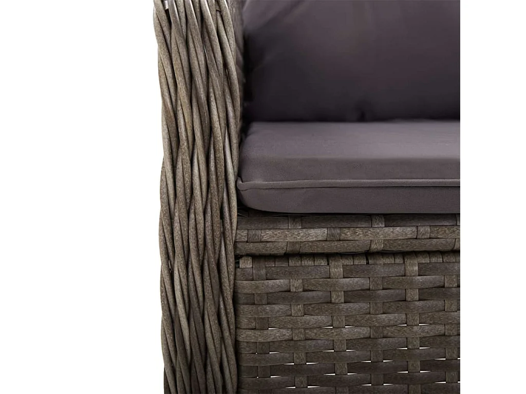 Juego de comedor para jardín 5 piezas gris