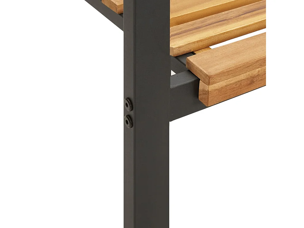 Juego de comedor de jardín 5 piezas madera maciza acacia y metal