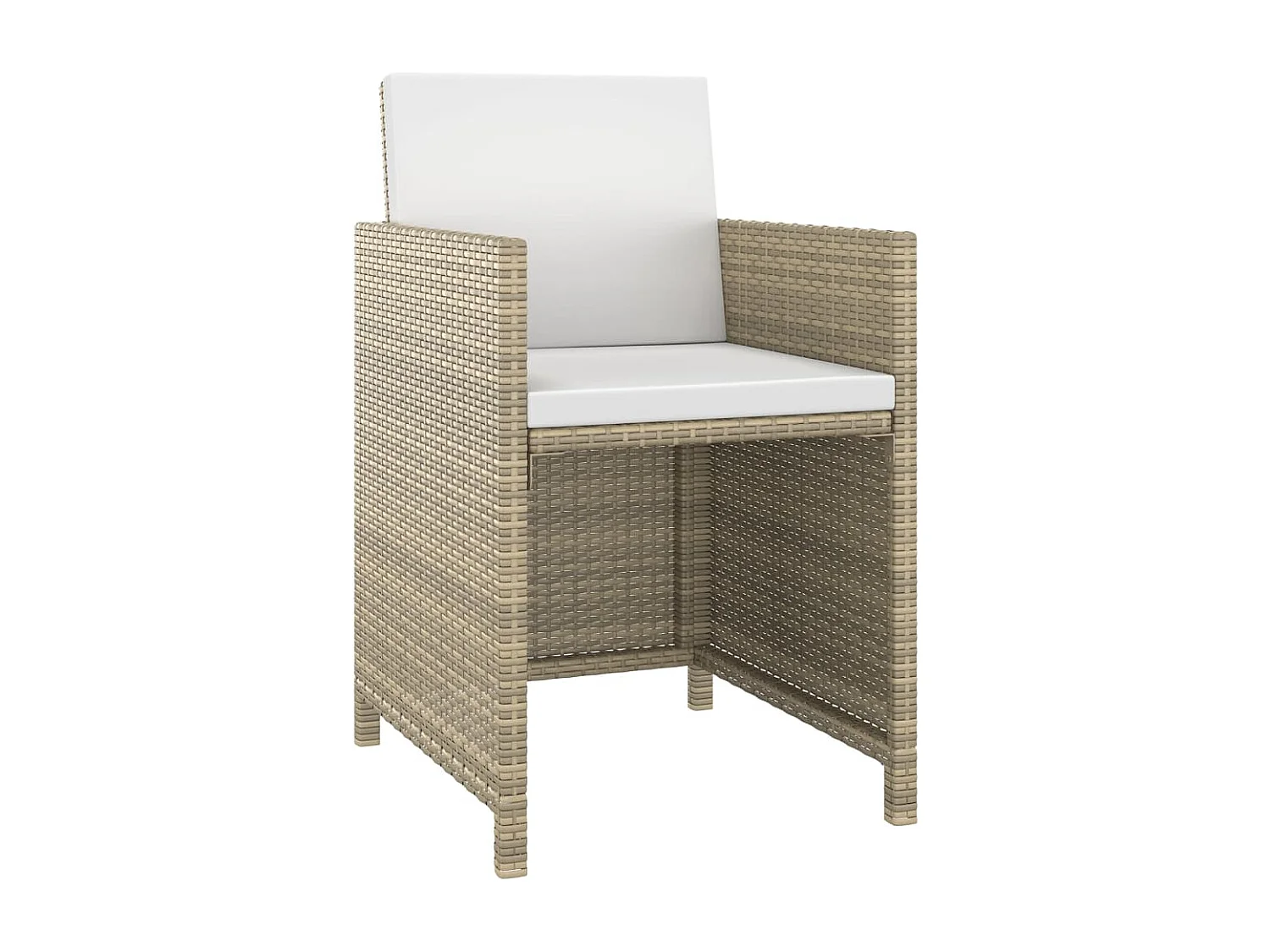 Set comedor de jardín 5 piezas con cojines ratán sintético beige
