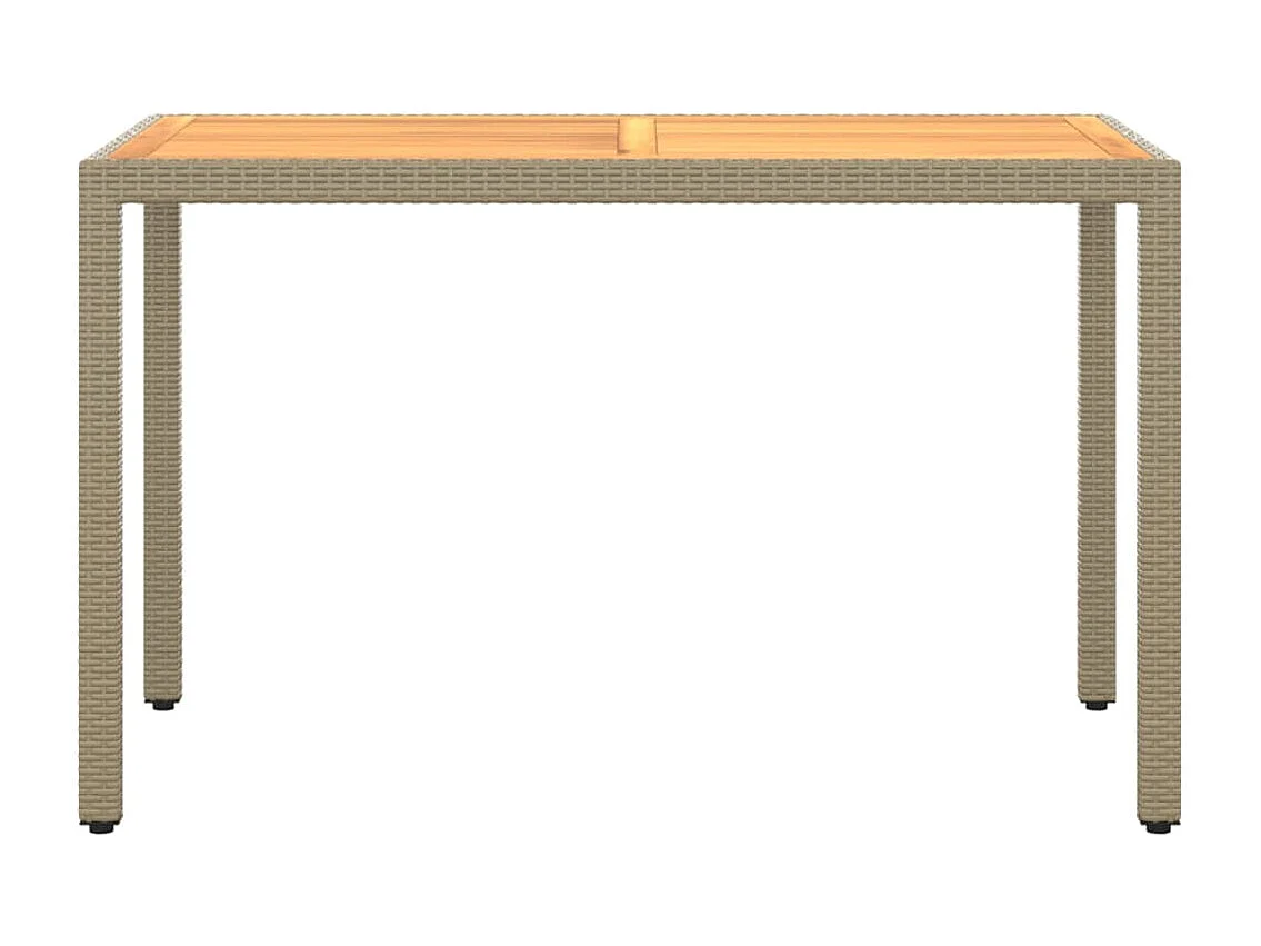 Set comedor de jardín 5 piezas con cojines ratán sintético beige