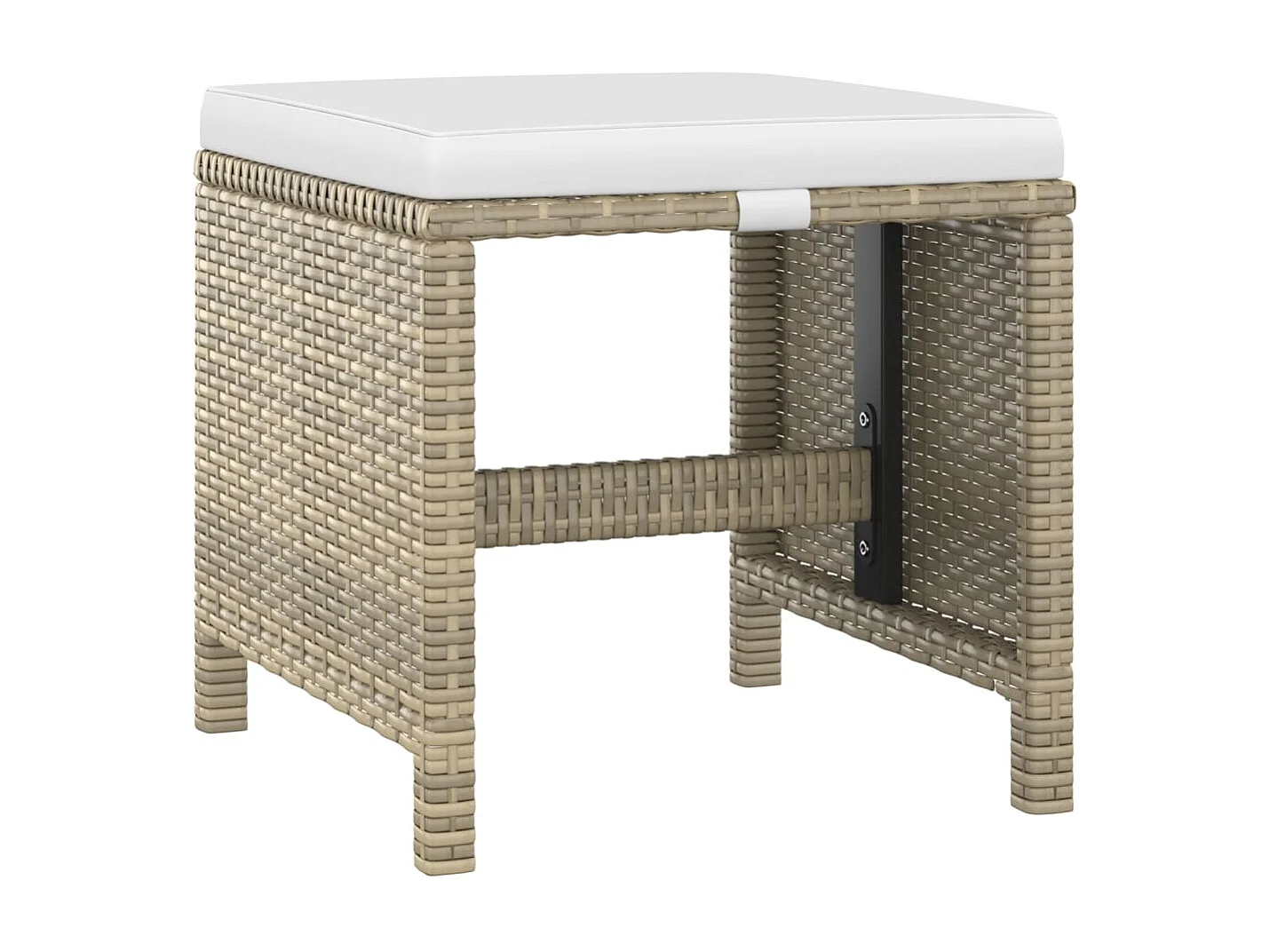 Set comedor de jardín 5 piezas con cojines ratán sintético beige