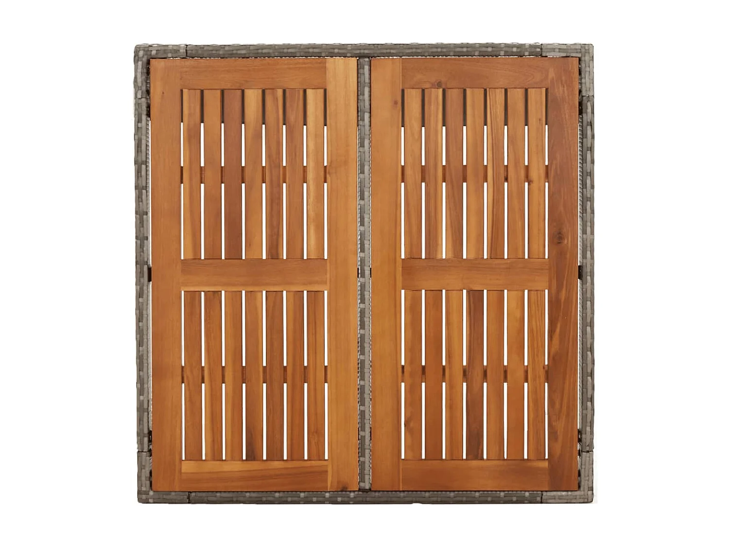 Set comedor de jardín 5 piezas con cojines ratán sintético gris