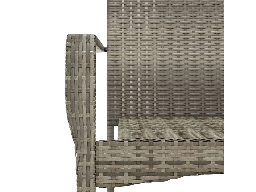 Set comedor de jardín 5 piezas con cojines ratán sintético gris