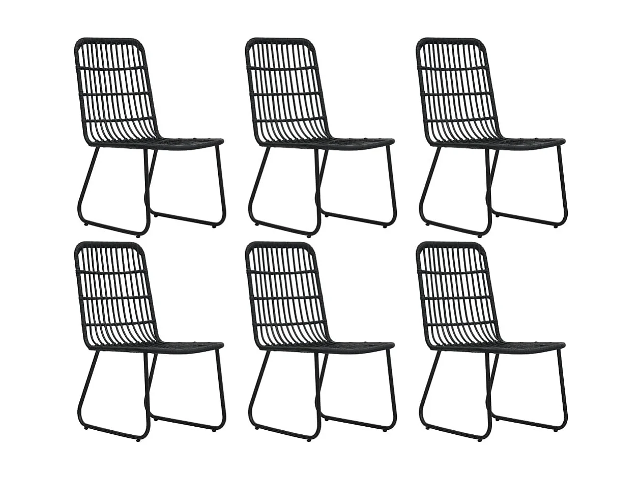 Juego de comedor para jardín 7 piezas ratán sintético y vidrio