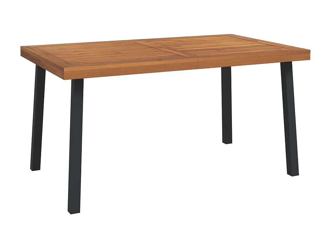 Juego de comedor de jardín 7 piezas madera maciza acacia y metal