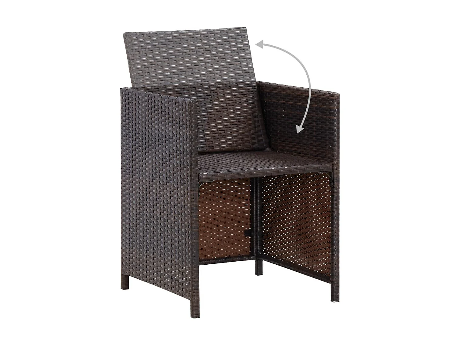 Meubles à dîner de jardin et coussins 3 pièces Marron