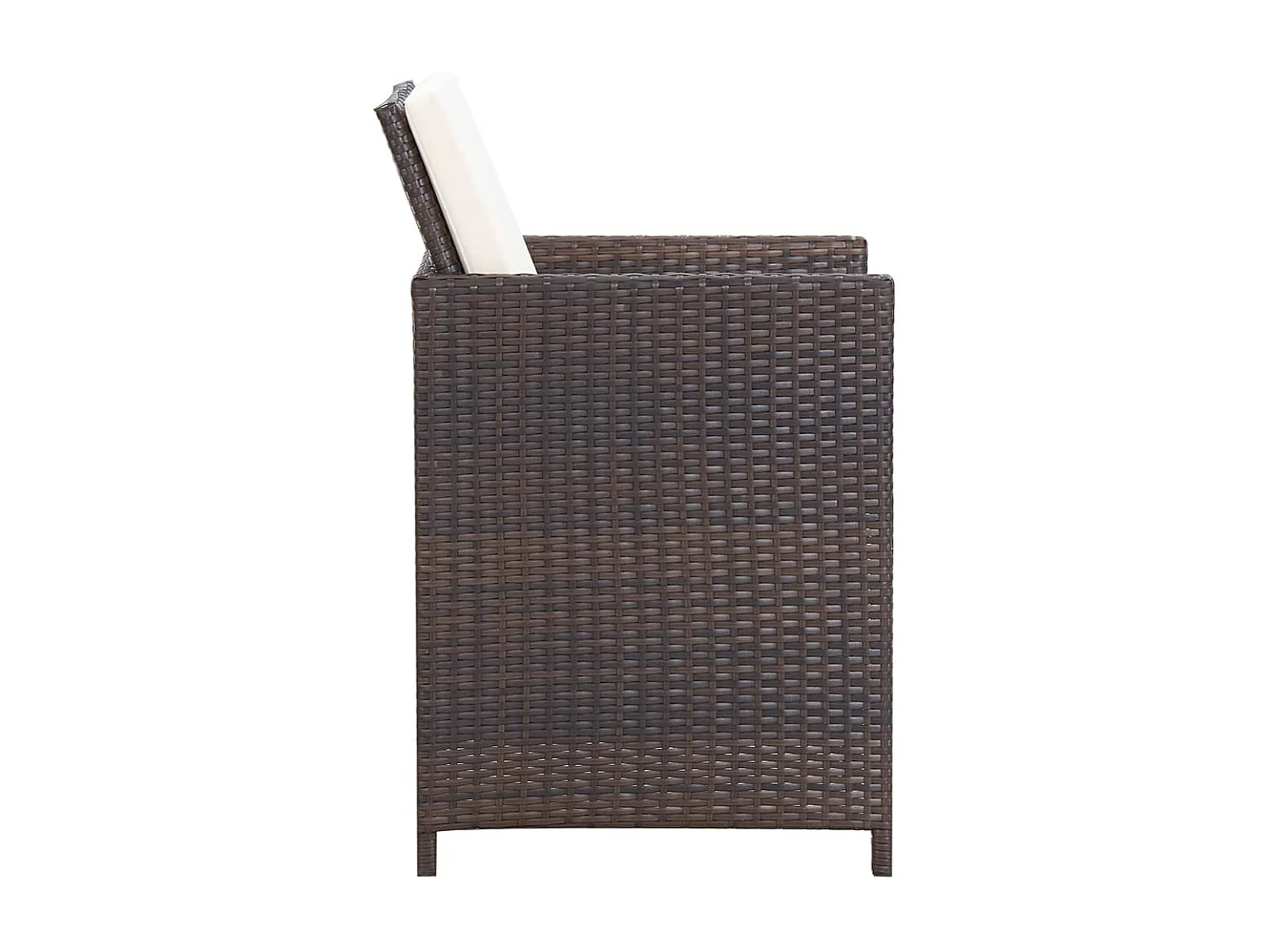 Meubles à dîner de jardin et coussins 3 pièces Marron