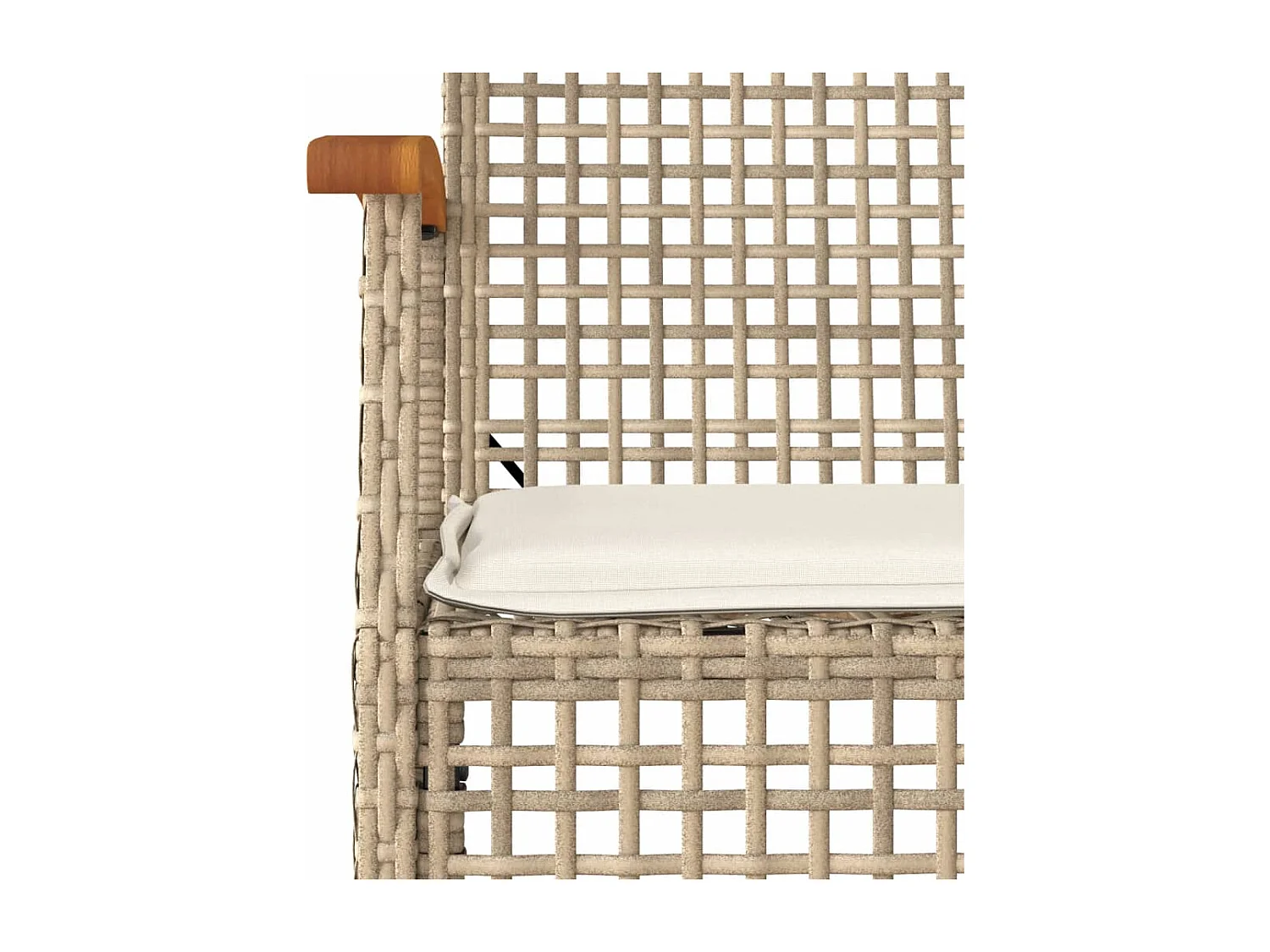 Ensemble à manger de jardin avec coussins 5 pièces Beige poly rotin
