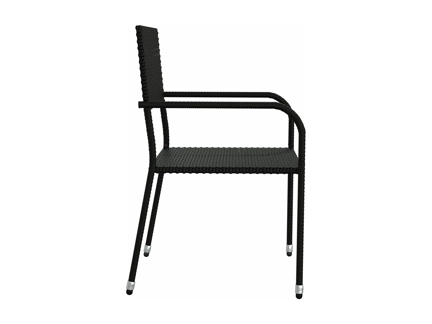 Ensemble à manger de jardin 5 pièces noir résine tressée et acier