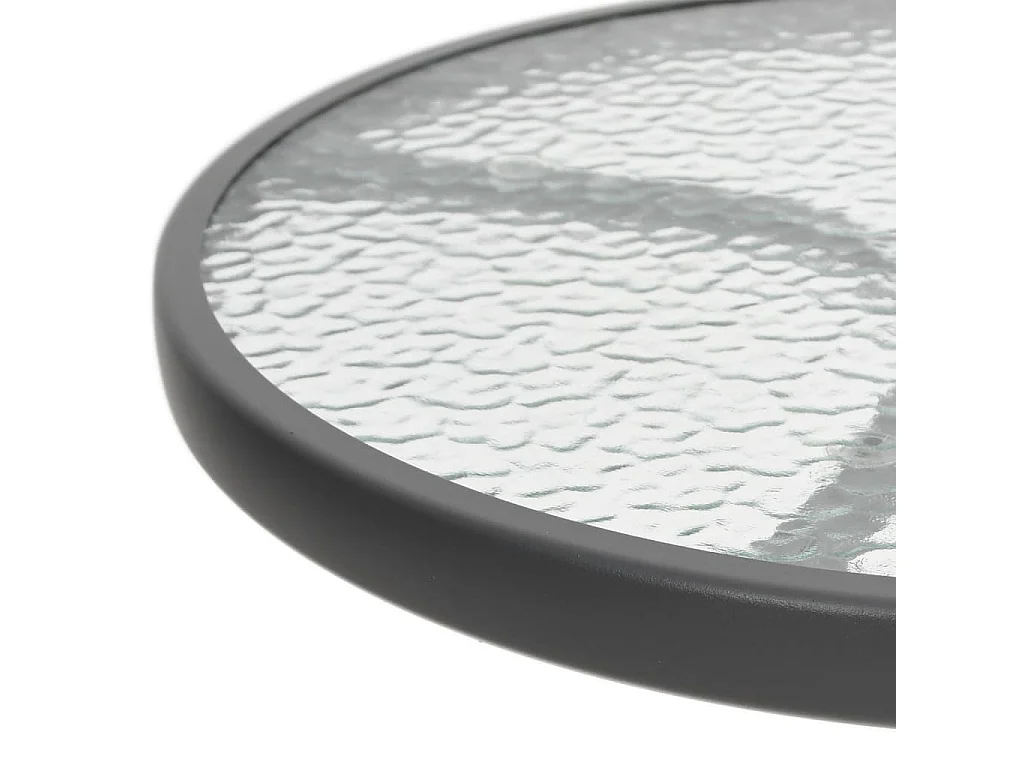 Juego de comedor para jardín 3 piezas acero negro