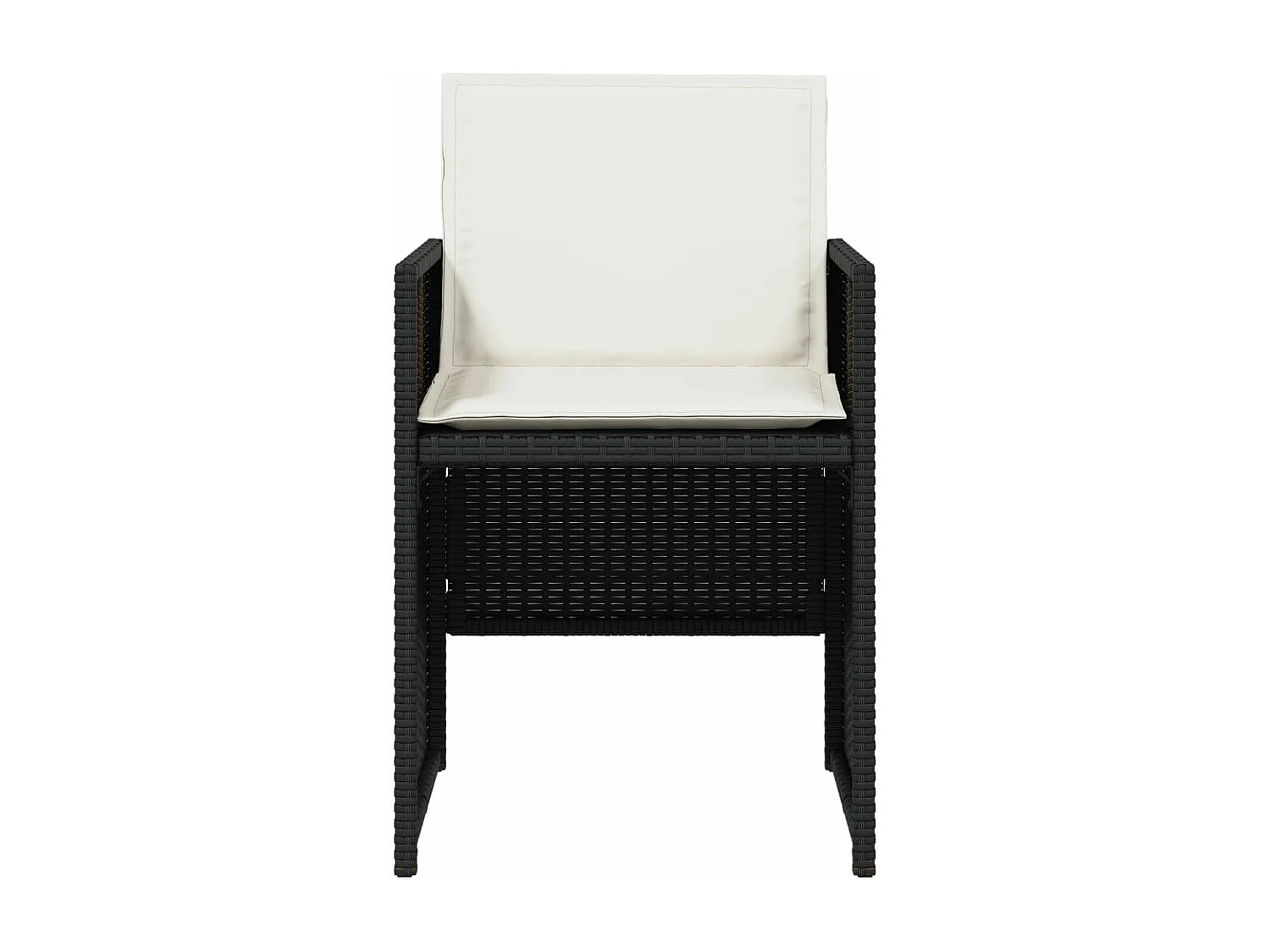 Set de muebles jardín 5 piezas con cojines ratán sintético negro