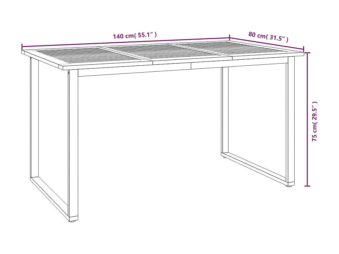 Ensemble à manger de jardin 7 pièces bois d'acacia solide et métal