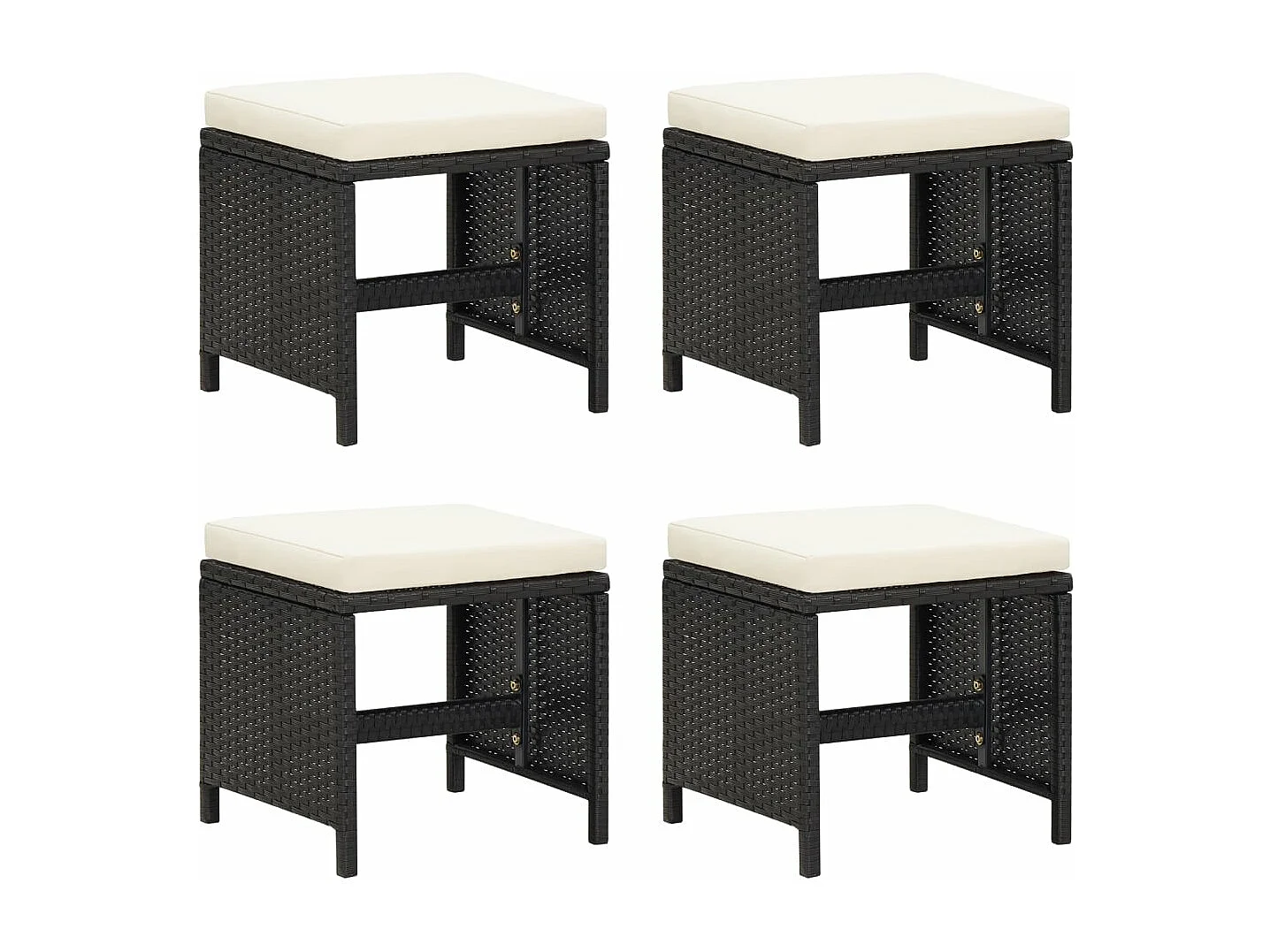 Set de comedor jardín 21 piezas con cojines ratán sintético negro