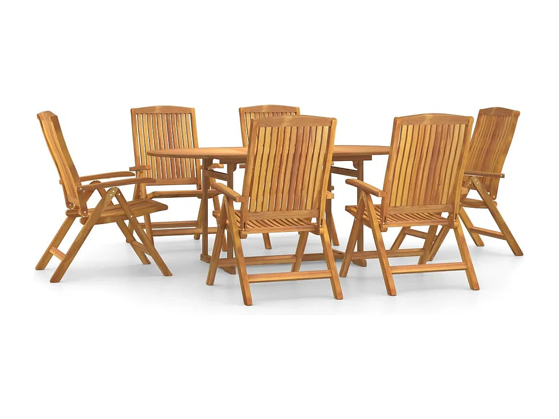 Conjunto de jantar para jardim 7 peças madeira de teca maciça