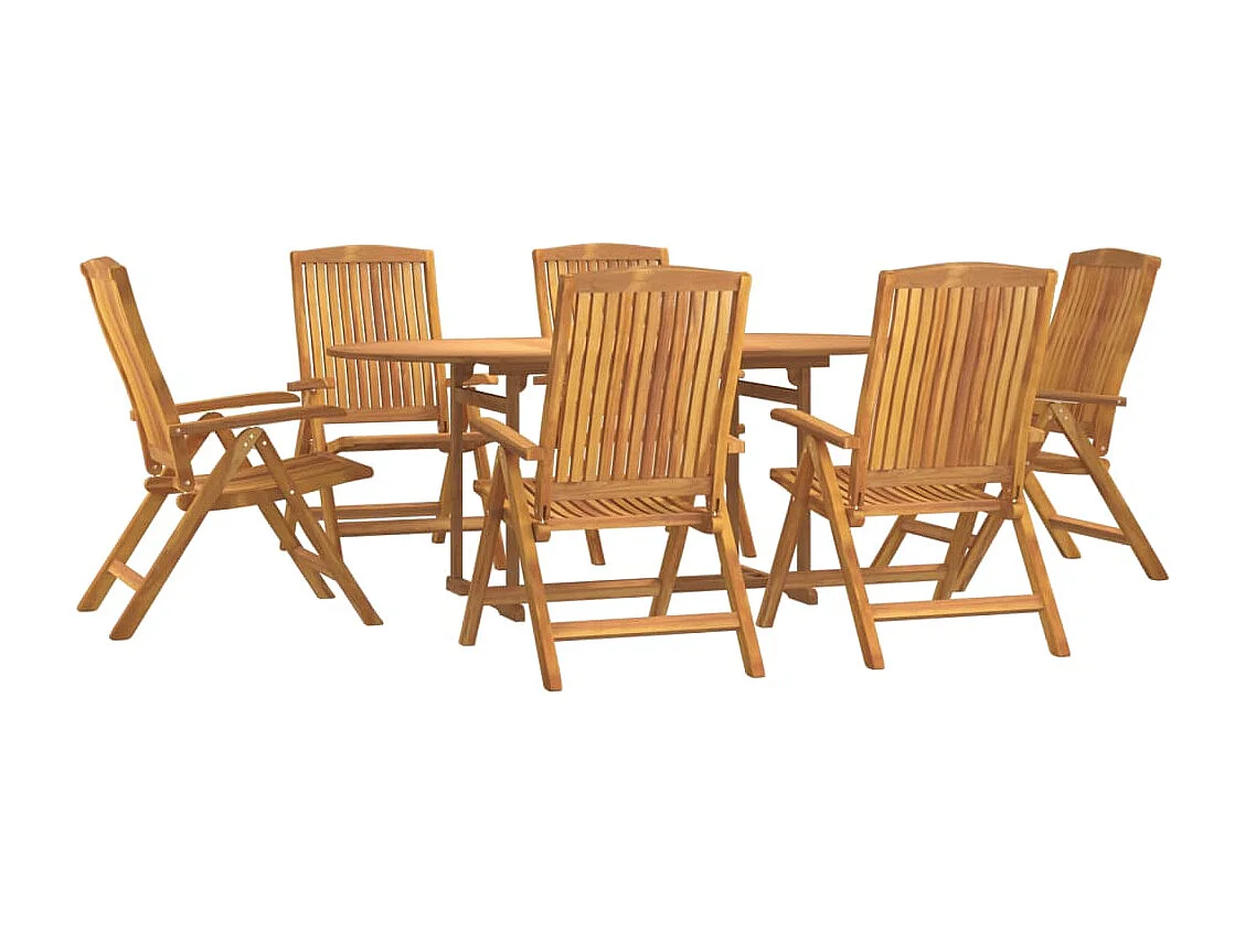 Conjunto de jantar para jardim 7 peças madeira de teca maciça