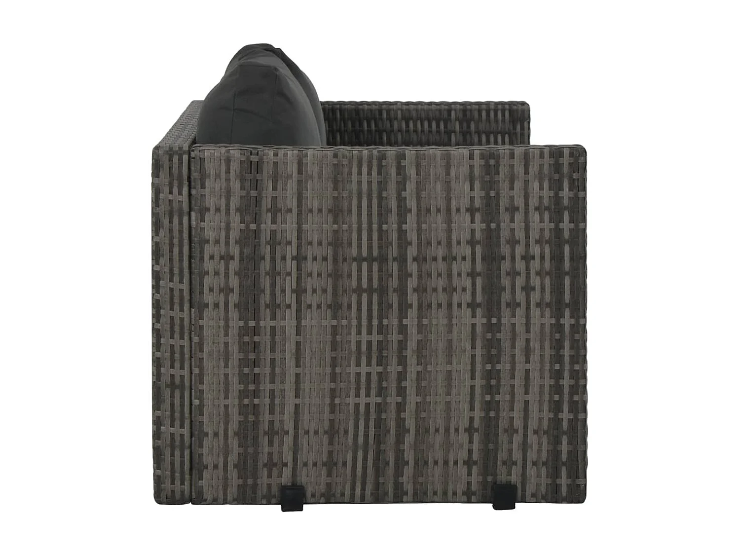 Mobilier à dîner de jardin 3 pièces et coussins Résine tressée Gris