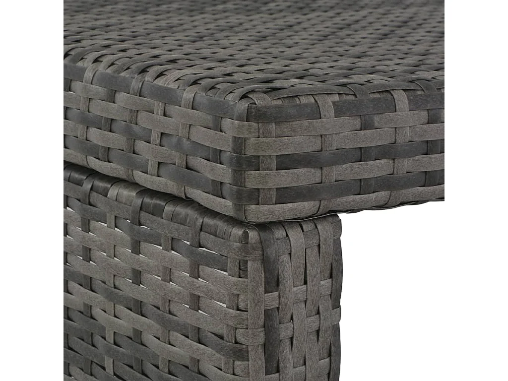 Mobilier à dîner de jardin 3 pièces et coussins Résine tressée Gris