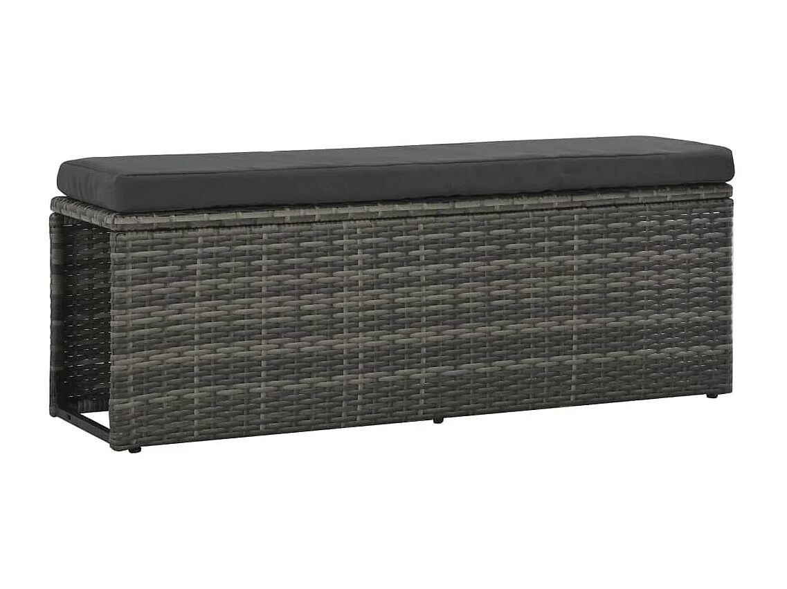 Mobilier à dîner de jardin 3 pièces et coussins Résine tressée Gris