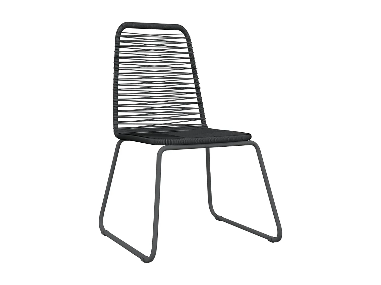 Juego de comedor para jardín 7 piezas negro