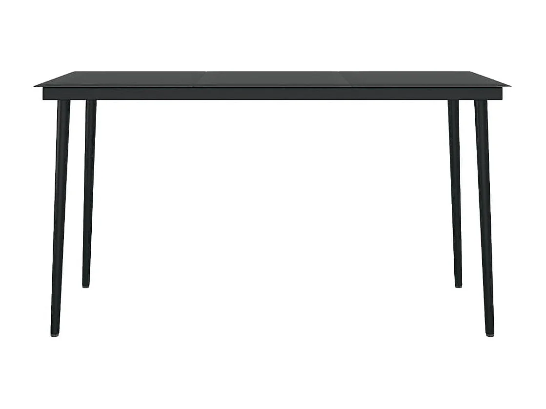 Juego de comedor para jardín 7 piezas negro