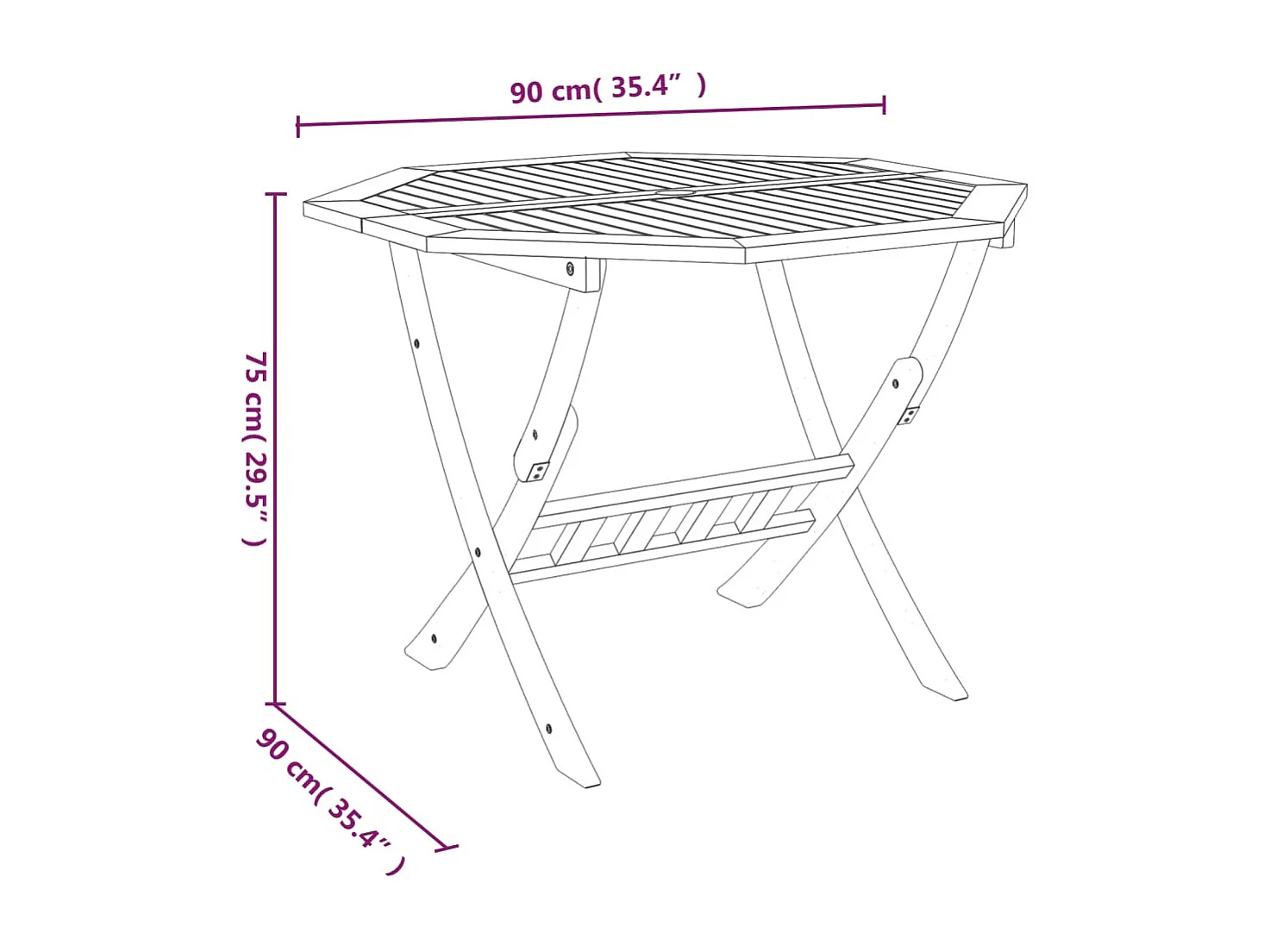 Juego de comedor de jardín 5 piezas madera maciza de acacia