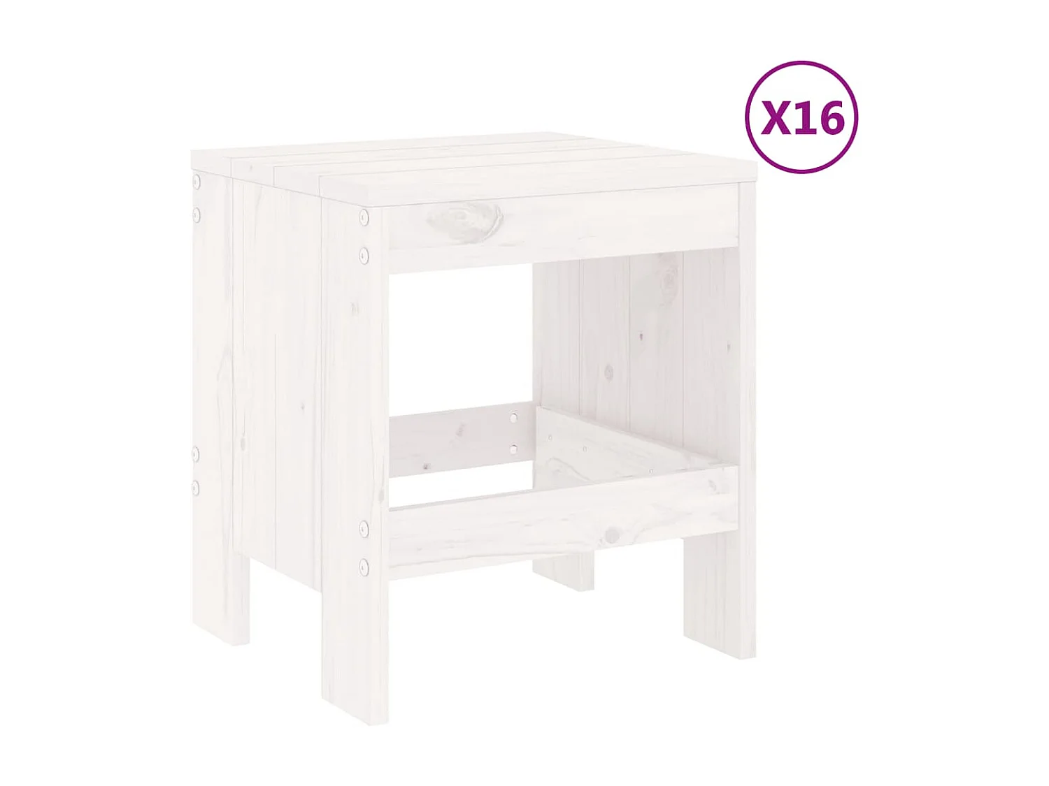 17-delige Tuinset massief grenenhout wit