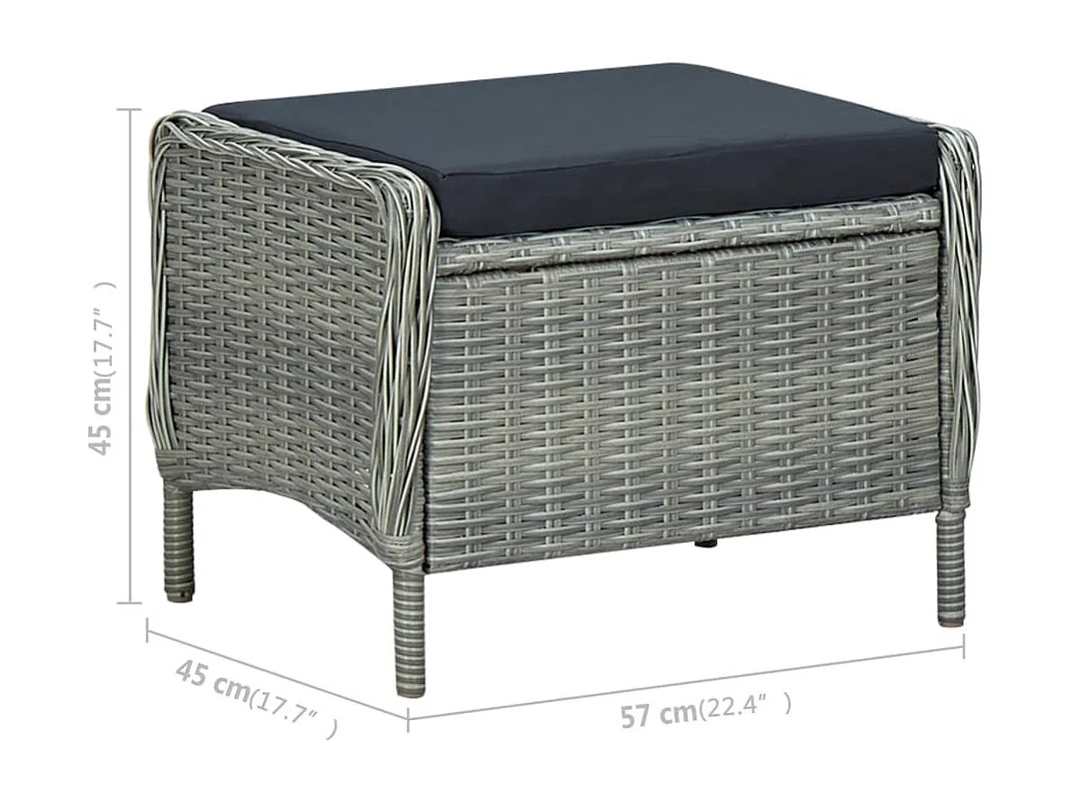 Juego de comedor para jardín de 7 piezas gris claro