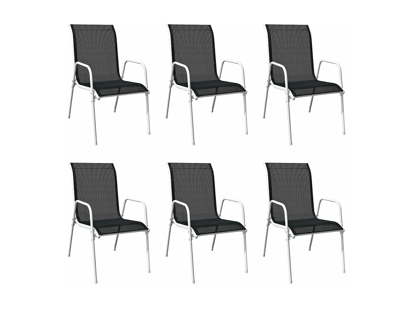Mobilier de salle à manger d'extérieur 7 pièces Acier Noir