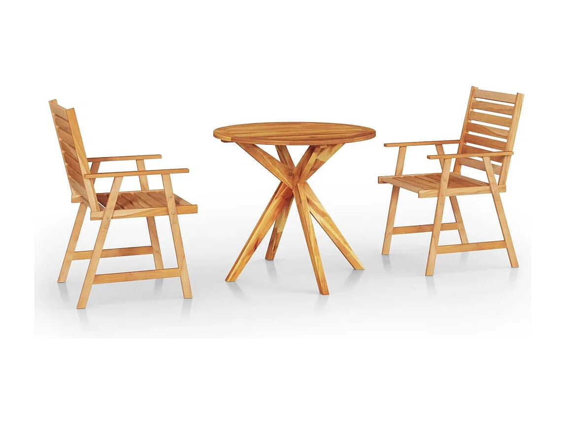 3-delige Tuinset massief acaciahout