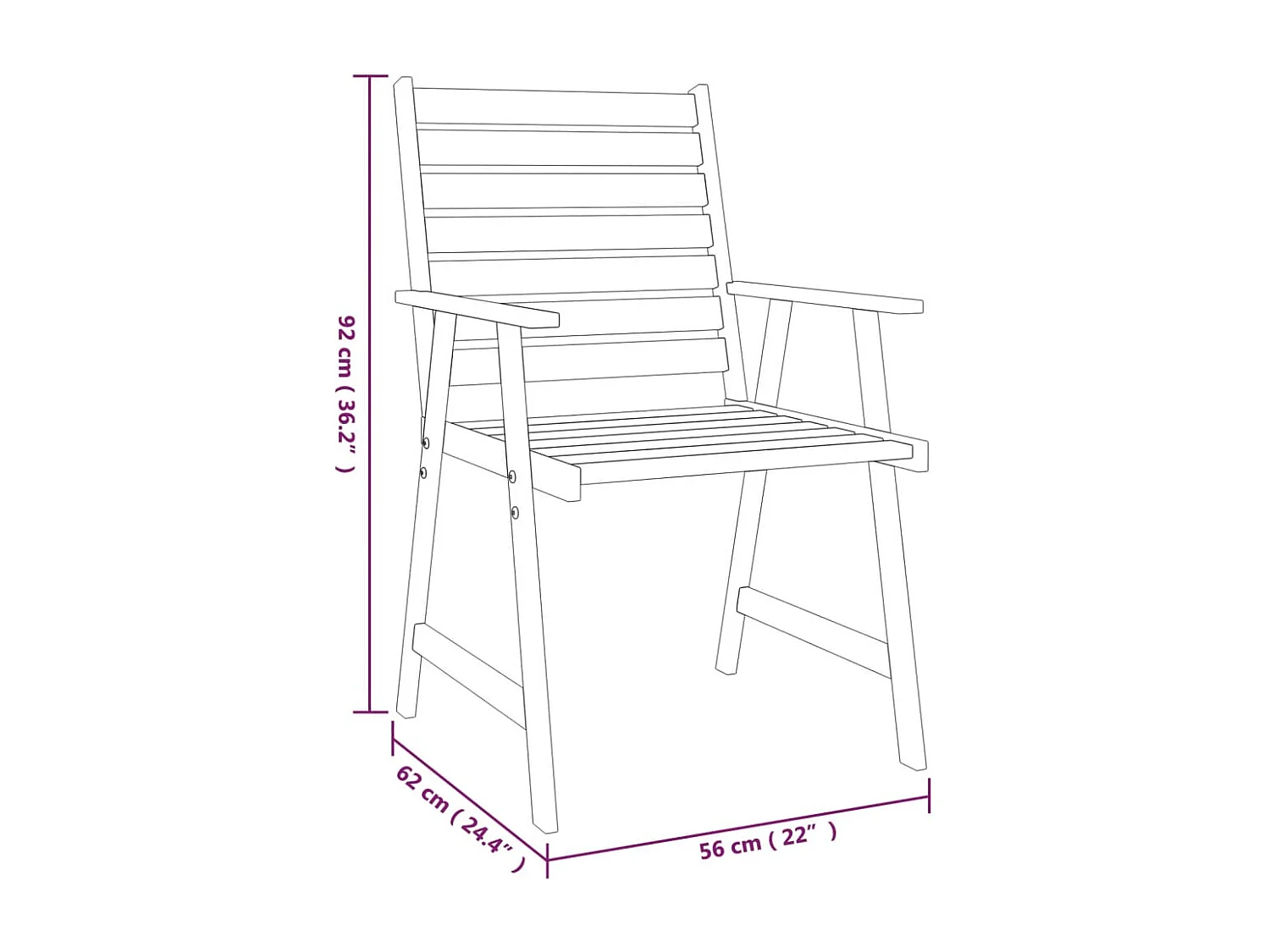 3-delige Tuinset massief acaciahout