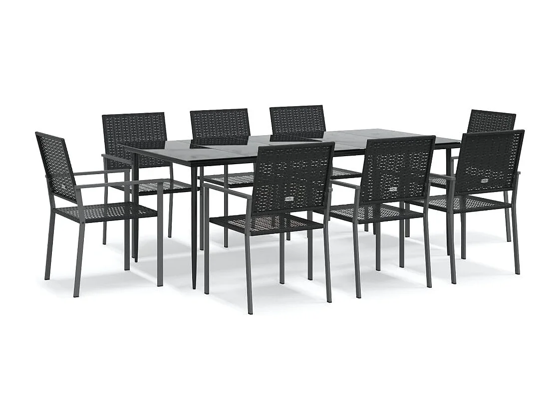 9-delige Tuinset poly rattan en staal