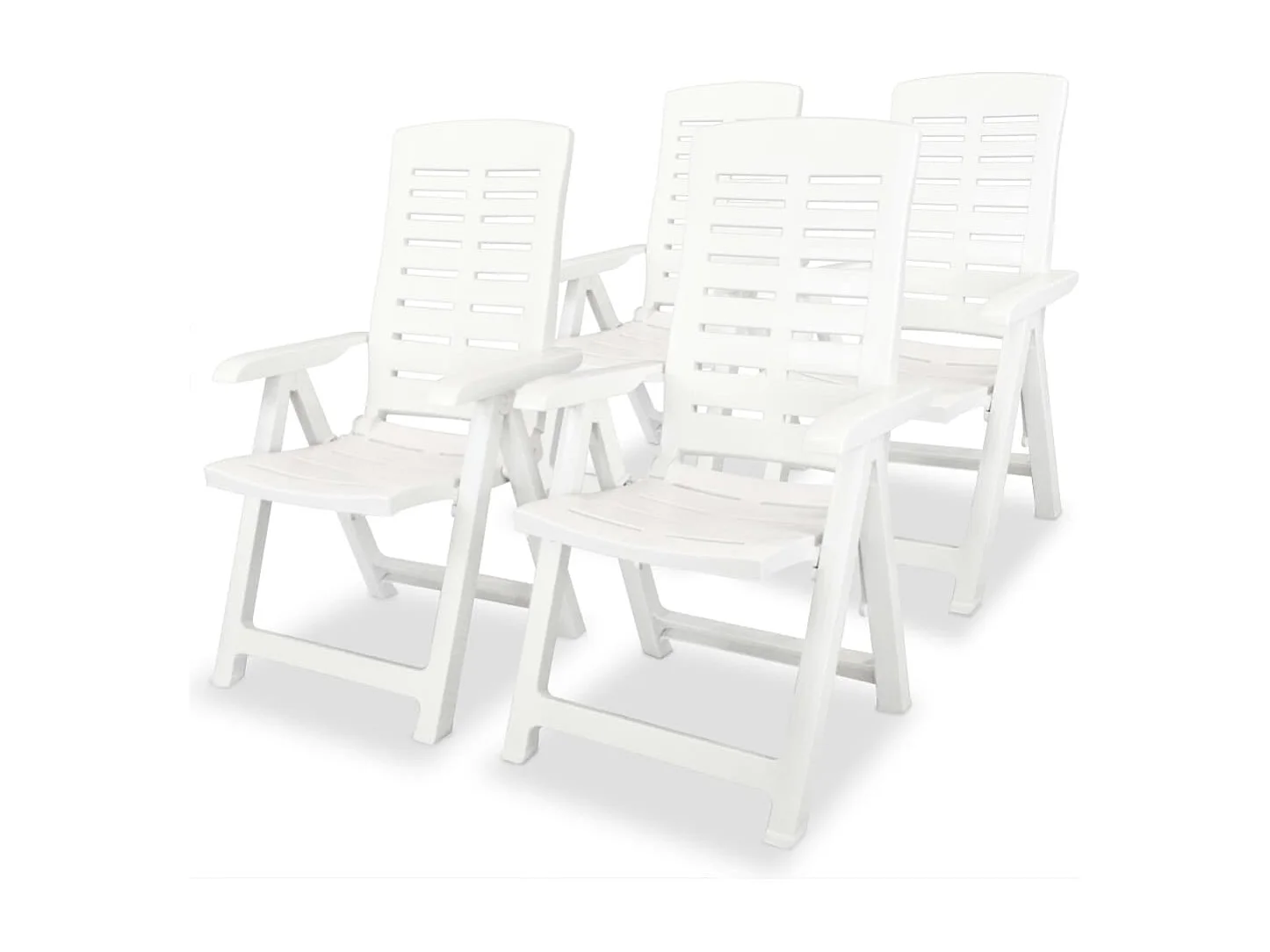 Mobilier à dîner d'extérieur 5 pièces Plastique Blanc