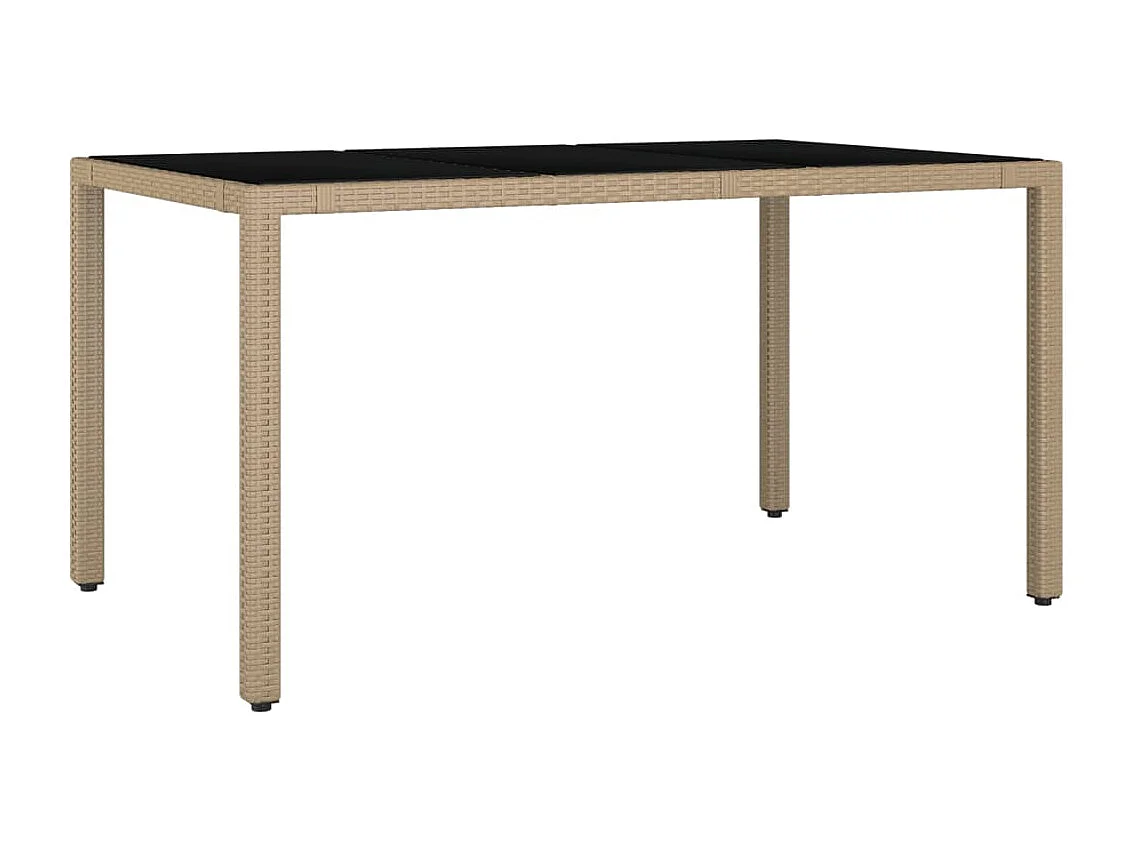 Set comedor de jardín 7 piezas con cojines ratán sintético beige