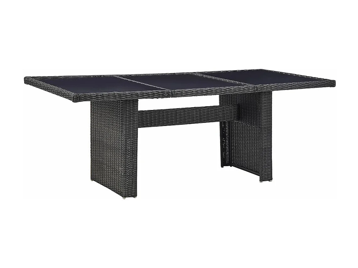 Set de comedor de jardín 9 piezas ratán sintético negro