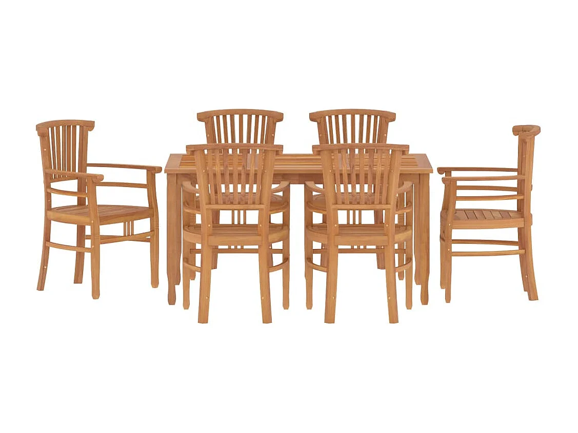 Ensemble à dîner de jardin 7 pièces Bois de teck solide