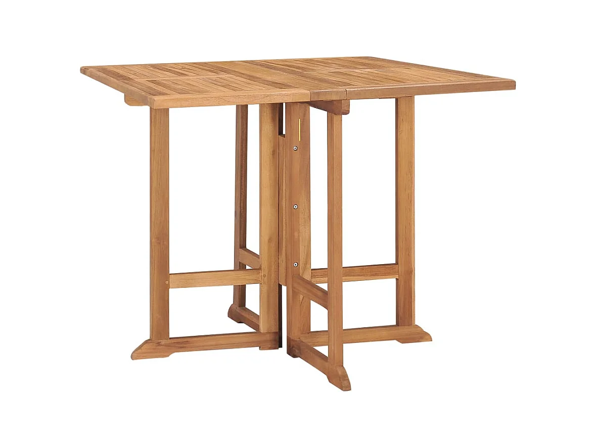 Mobilier à dîner d'extérieur pliable 5 pièces Bois solide de teck