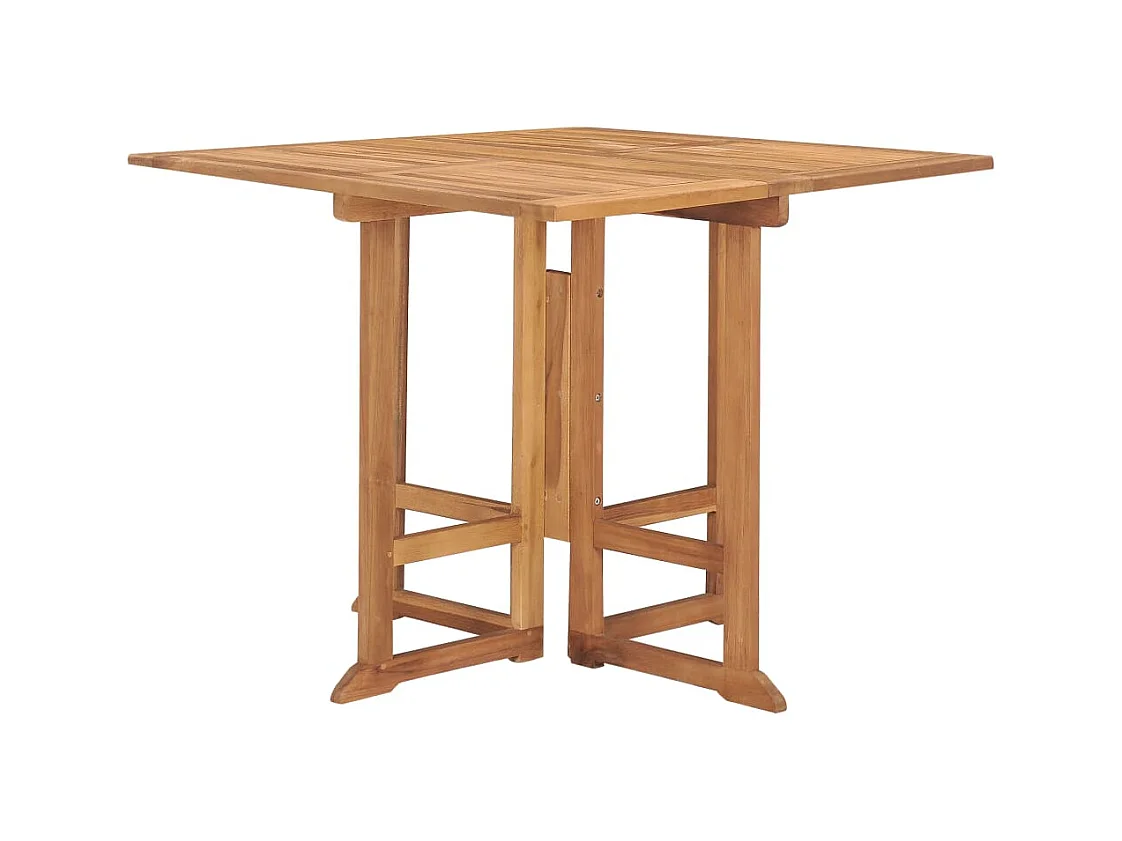 Mobilier à dîner d'extérieur pliable 5 pièces Bois solide de teck