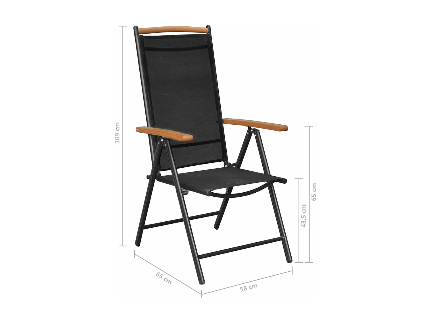 Ensemble de salle à manger de jardin 7 pièces Aluminium Noir