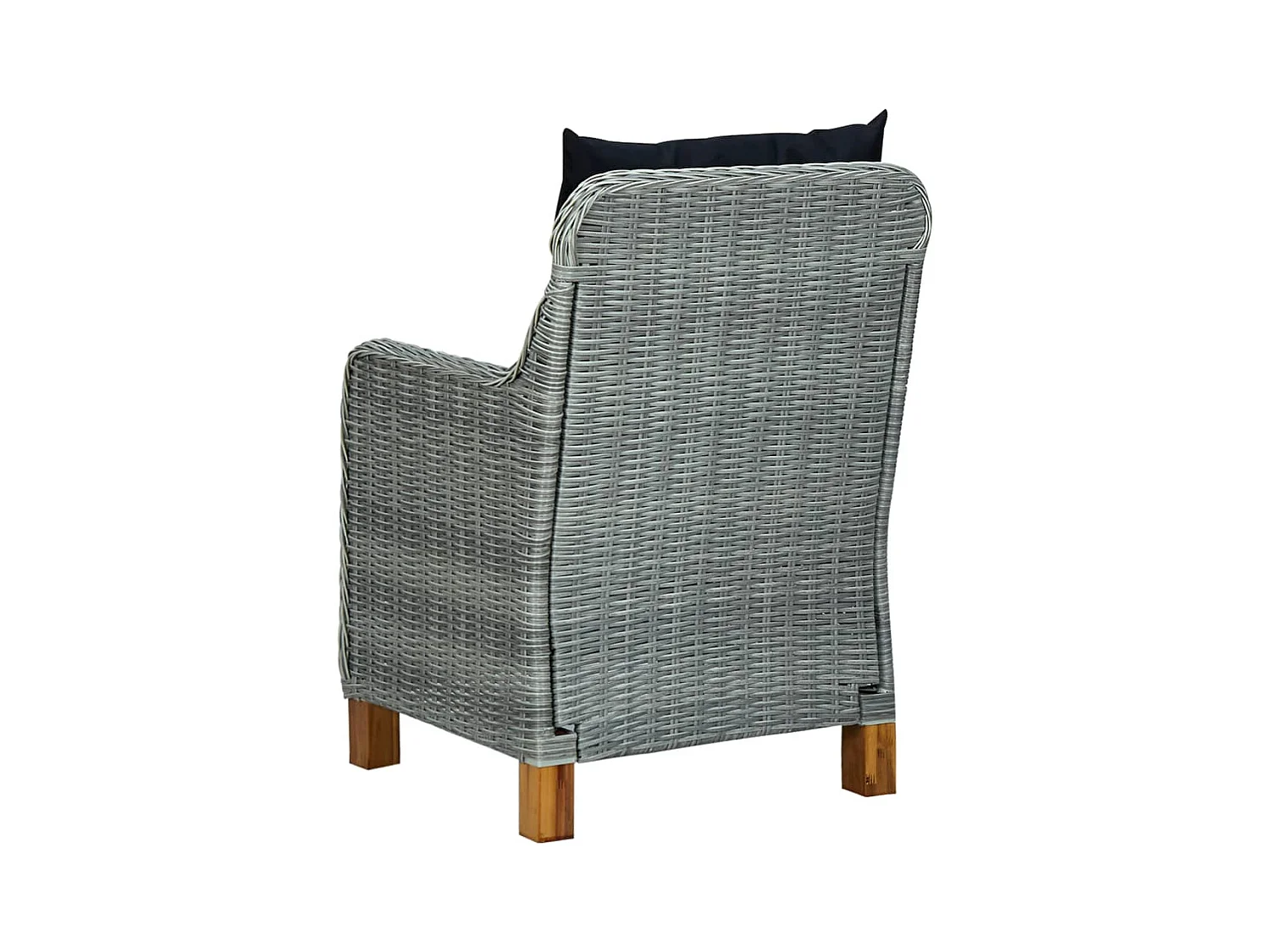 Mobilier à dîner 7 pièces avec coussins Résine tressée Gris clair