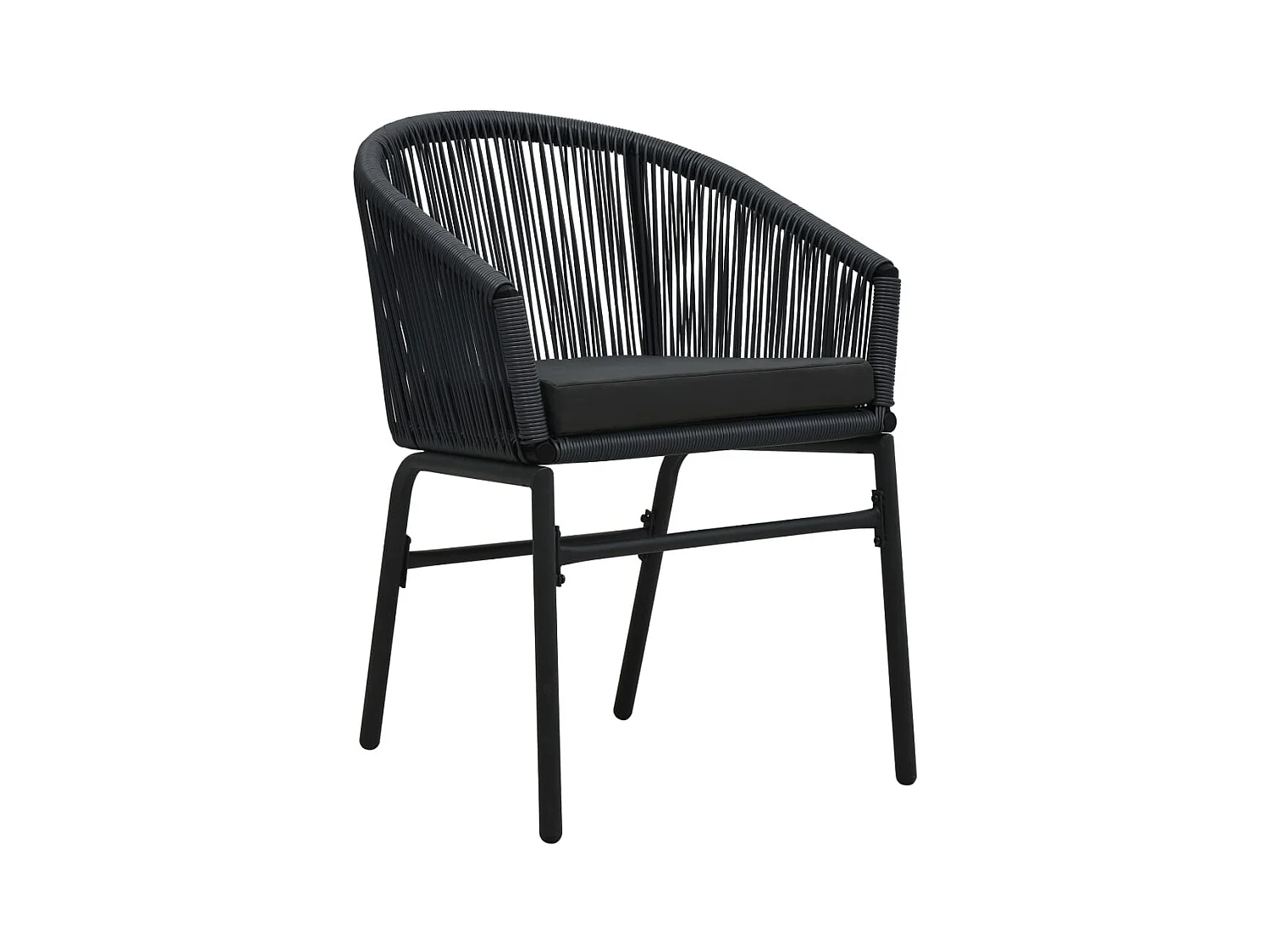 Ensemble de salle à manger de jardin 7 pièces Noir
