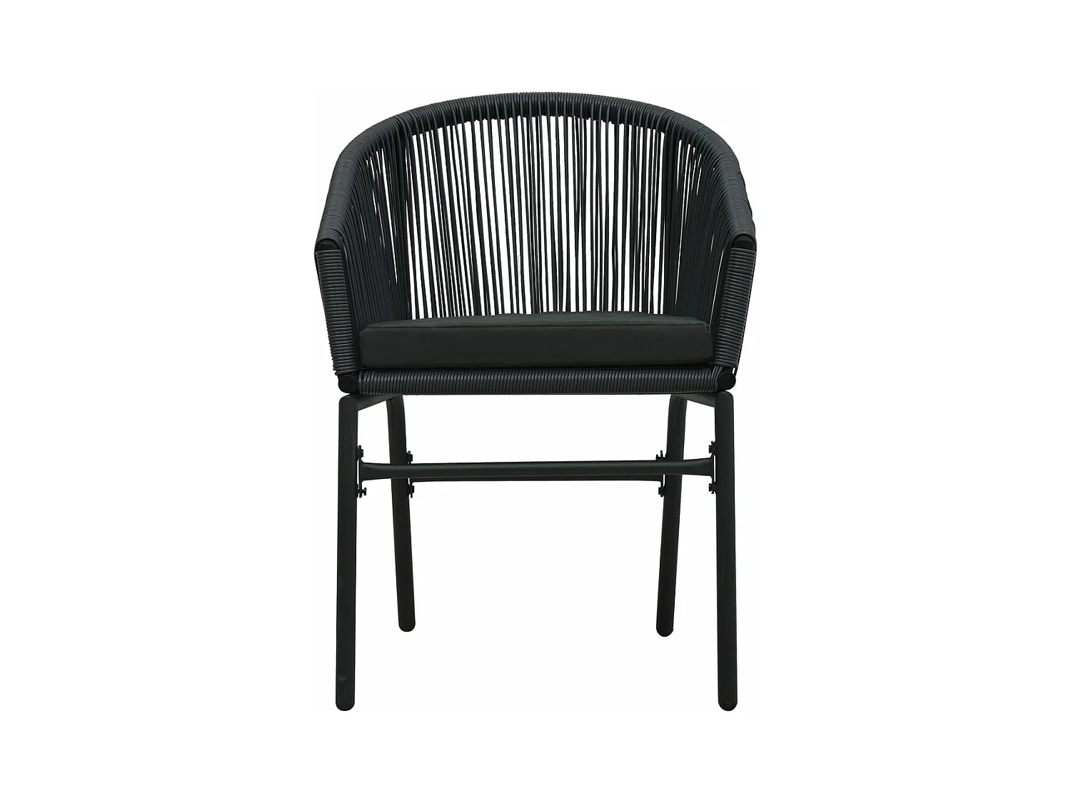 Ensemble de salle à manger de jardin 7 pièces Noir