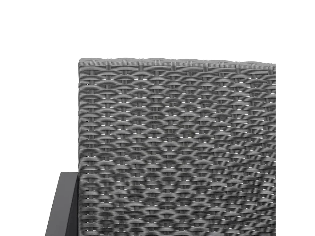 Ensemble à manger de jardin coussins 5 pièces gris foncé rotin PP