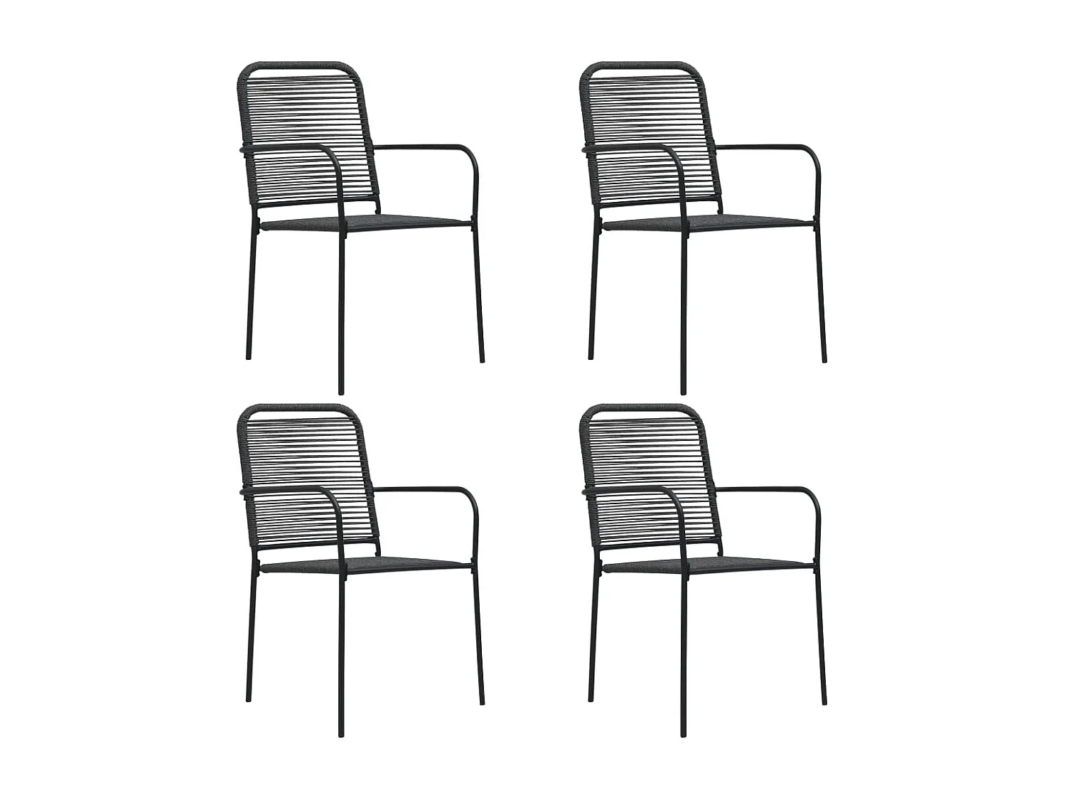 Set de comedor de jardín de 5 piezas vidrio y acero negro