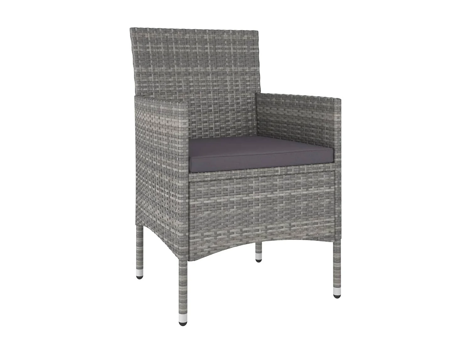 3-delige Tuinset poly rattan grijs