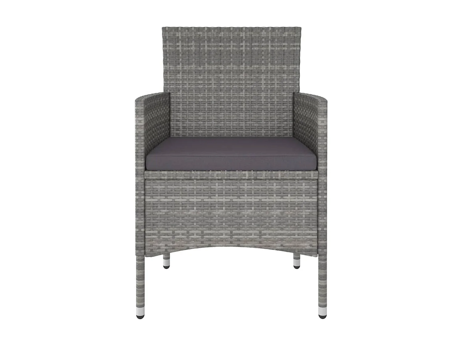 3-delige Tuinset poly rattan grijs