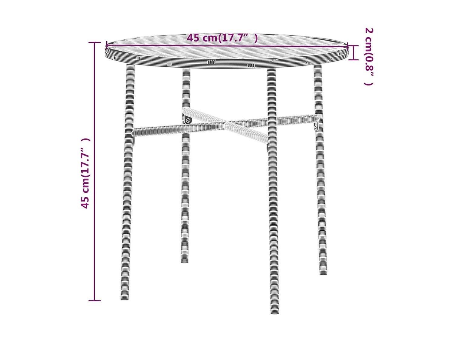 Ensemble de salle à manger de jardin 3 pièces Résine tressée Gris
