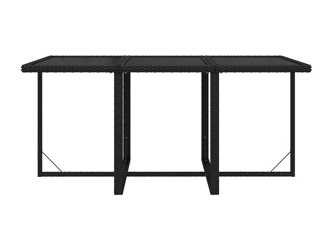 Juego comedor jardín 7 piezas con cojines ratán sintético negro