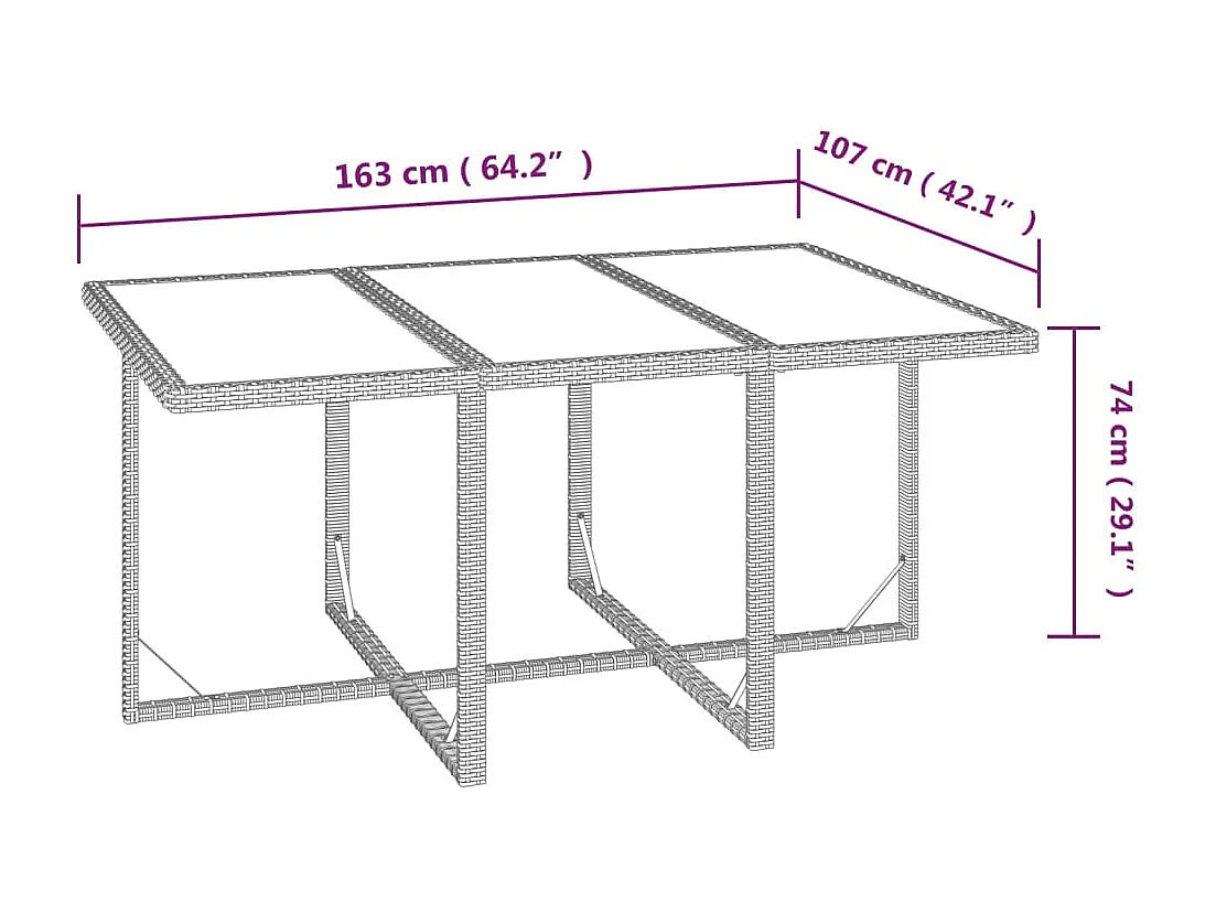 Juego comedor jardín 7 piezas con cojines ratán sintético negro